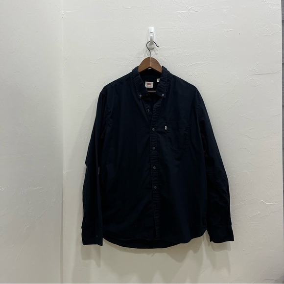 Levi's Other - Levi's Mens Sunset One Pocket Navy Blue Regular Fit Button Down Dress Shirt XL